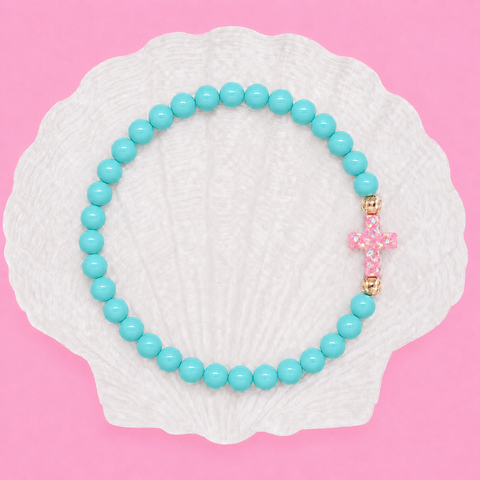 Turquoise (Baby Pink Cross)