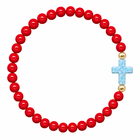 Red (Light Blue Cross)