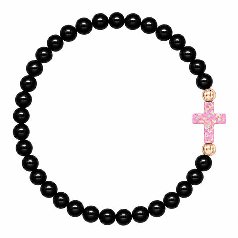 Black (Baby Pink Cross)