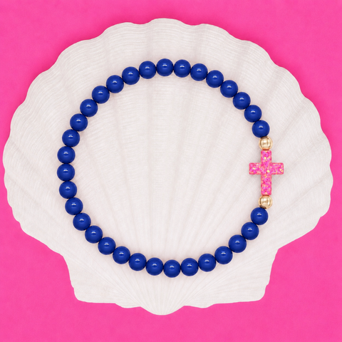 Navy (Candy Pink Cross)