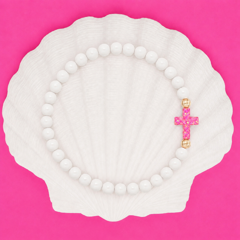 White (Candy Pink Cross)