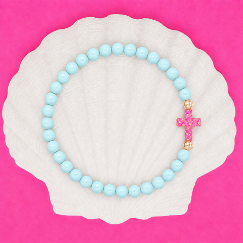 Light Blue (Candy Pink Cross)
