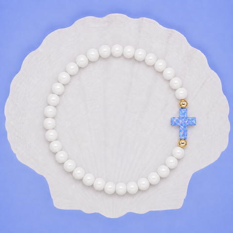 White (Dream Blue Cross)