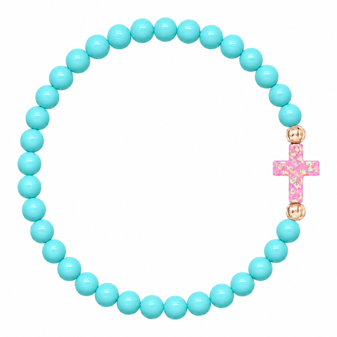 Turquoise (Baby Pink Cross)