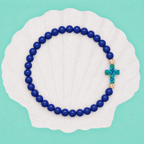 Navy (Mermaid Green Cross)