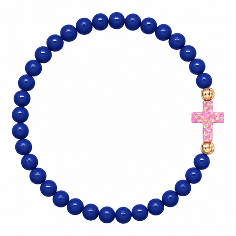 Navy (Baby Pink Cross)