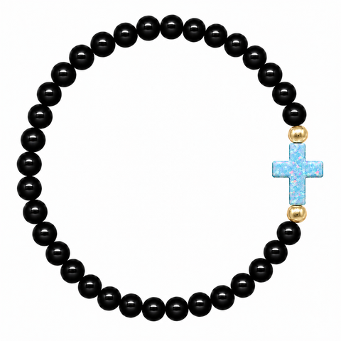 Black (Light Blue Cross)
