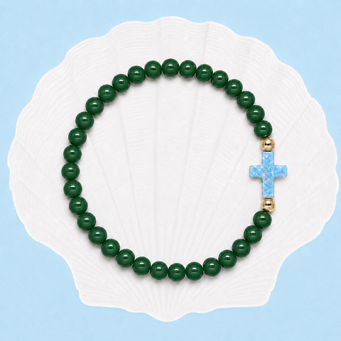 Forest Green (Light Blue Cross)