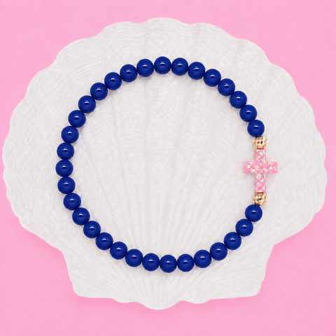 Navy (Baby Pink Cross)