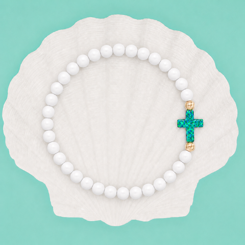 White (Mermaid Green Cross)