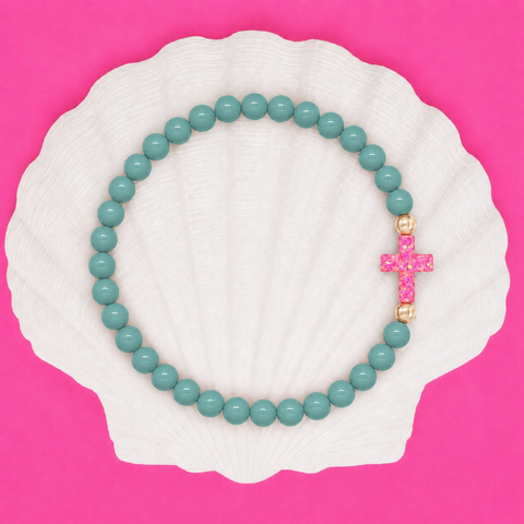 Teal (Candy Pink Cross)