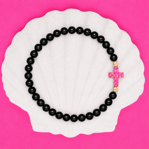 Black (Candy Pink Cross)