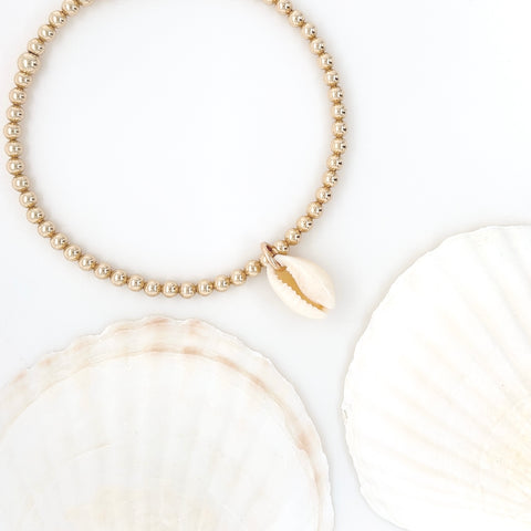 14k Gold Filled Cowrie Shell Bracelet