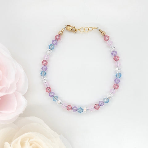 Rainbow Sparkle Gold Filled Clasp Bracelet