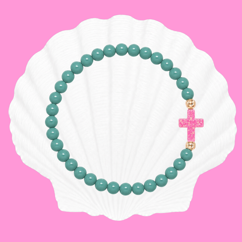 Teal (Candy Pink Cross)