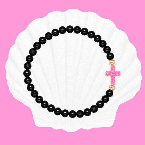 Black (Candy Pink Cross)