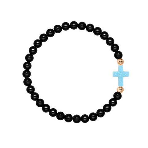 Black (Light Blue Cross)