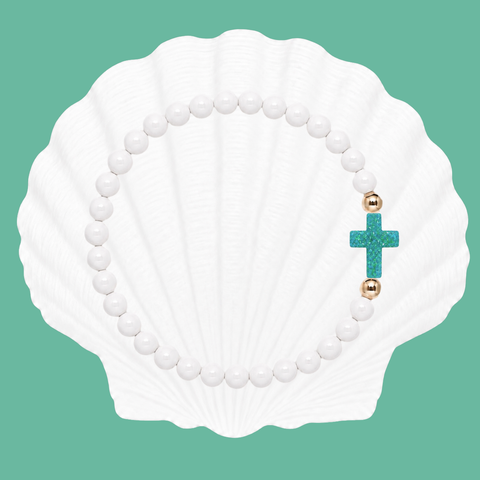 White (Mermaid Green Cross)