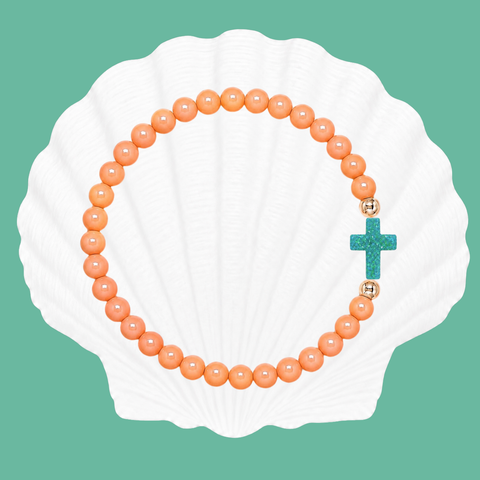 Creamsicle (Mermaid Green Cross)