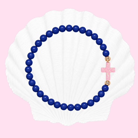 Navy (Baby Pink Cross)