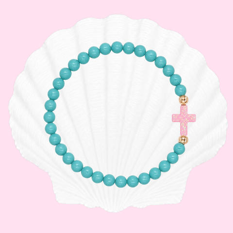Surf Girl Green (Baby Pink Cross)