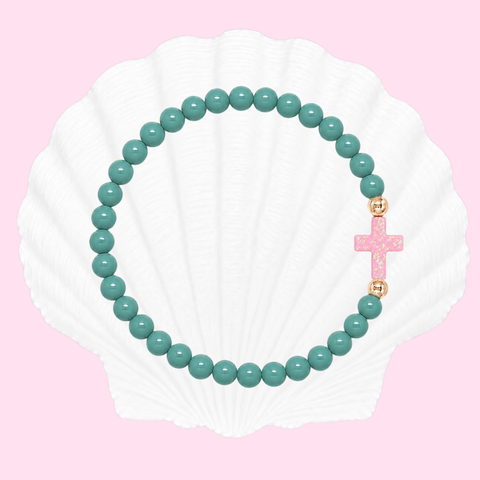 Teal (Baby Pink Cross)