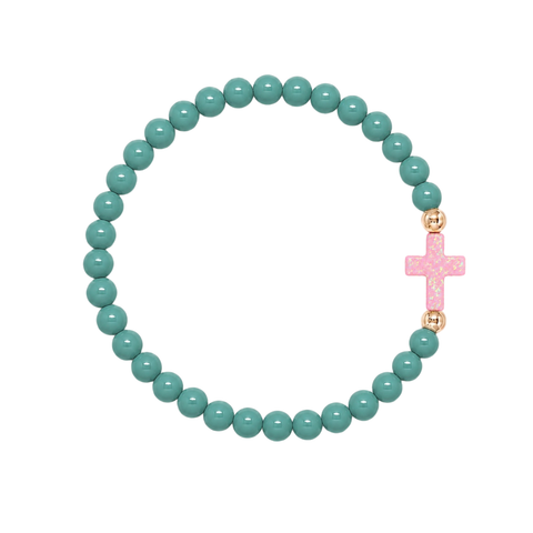 Teal (Baby Pink Cross)
