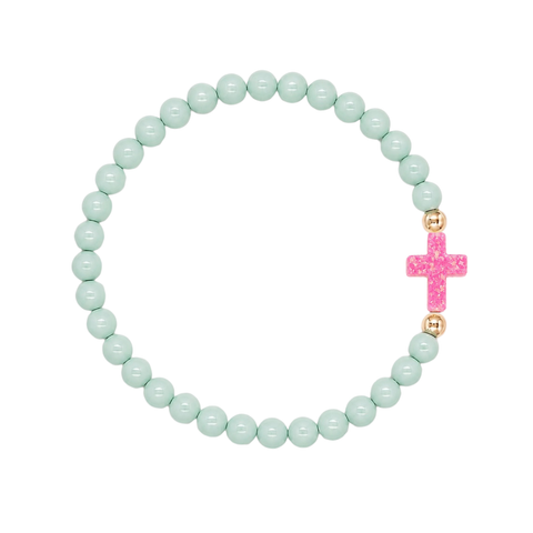 Pale Mint (Candy Pink Cross)