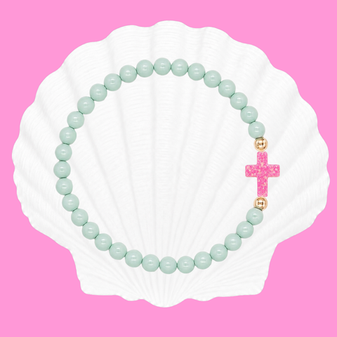 Pale Mint (Candy Pink Cross)