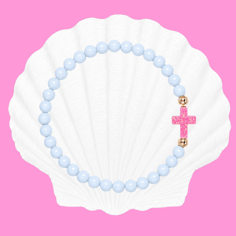 Powder Blue (Candy Pink Cross)