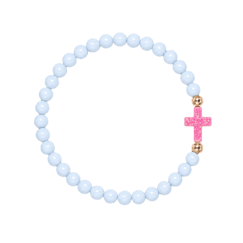 Powder Blue (Candy Pink Cross)