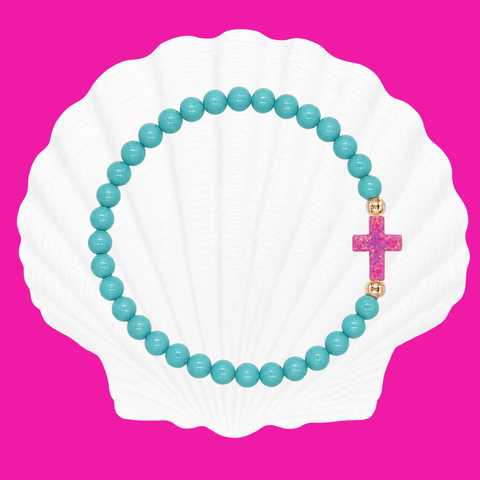 Surf Girl Green (Hibiscus Cross)