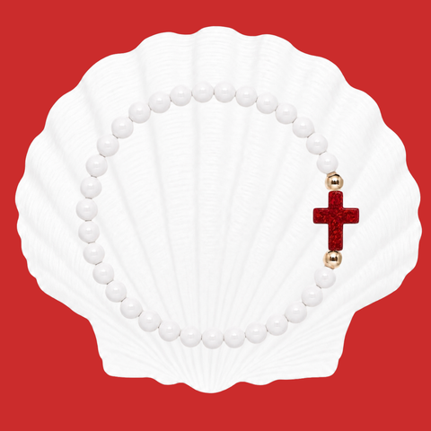 White (Ruby Red Cross)