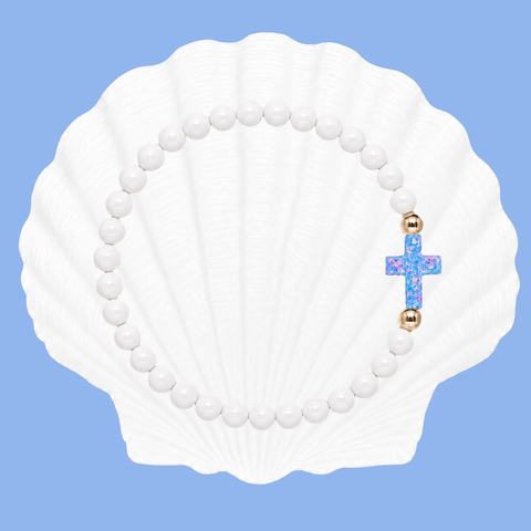 White (Dream Blue Cross)