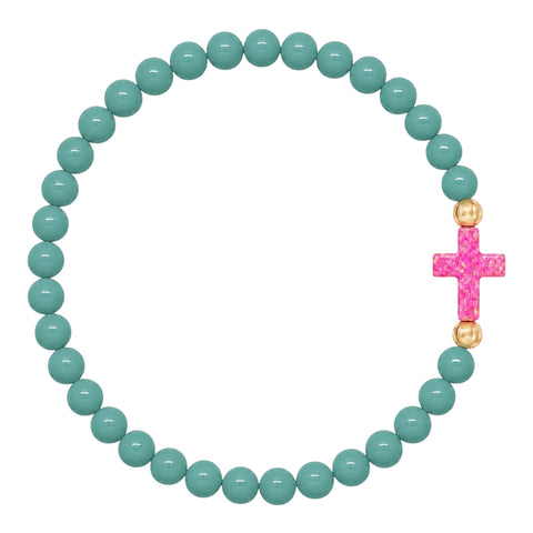 Teal (Candy Pink Cross)