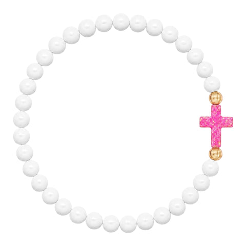White (Candy Pink Cross)